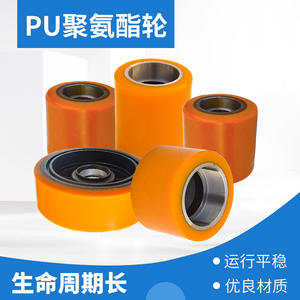 Ruedas de poliuretano amarillas resistentes al desgaste para montacargas eléctricos Linde, para logística de almacenes - Product Image 4