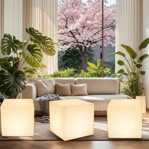 Table et chaise lumineuses à atmosphère minimaliste de style européen Taille de 16 pouces pouvant être utilisée à la fois pour la table et la chaise - Product Image 4