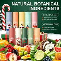 OEM Private Label 10 stuks Fruit Lip Balm Set Natuurlijke Botanische Transparante Textuur Lipverzorging Tube Hydraterende Kerst Cadeaubox