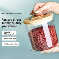 Bocal hermétique personnalisé en verre borosilicate de qualité alimentaire, résistant à l'humidité, pour céréales, peaux de mandarine séchées, épaissi, pour cuisine