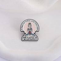Épingle de citation inspirante avec pose de dessin animé-Mindfulness Motivational Yoga Girl Maçonnic Pin Metal Crafts Jewelry