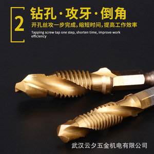 Taraud composite Wanlian M3 à M10 métrique, droit, à six pans creux, passifé, pour l'industrie générale des métaux - Product Image 4
