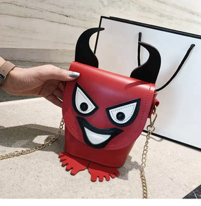 Sac de barbier à bandoulière en cuir pour femme en forme d'animal <span class=keywords><strong>diable</strong></span> drôle personnalisé Type de fermeture ouverte avec doublure en polyester - Product Image 2