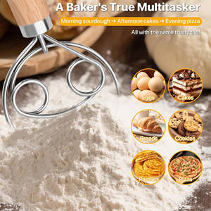 ชุดอุปกรณ์<span class=keywords><strong>ทำ</strong></span><span class=keywords><strong>ขนมปัง</strong></span> แปรงตีแป้ง ที่ตัดแป้ง ที่ขูดแป้ง 5 ใบมีด สแตนเลส พร้อมด้ามไม้ - Product Image 4