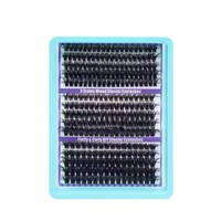 Cils en bouquets volume russe 60D 80D 100D haute densité 15 rangées naturelles courbées en C 8-16mm 300 paires DIY individuels style épais