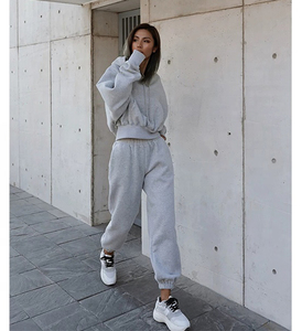 2 pieza para mujer <span class=keywords><strong>Conjunto</strong></span> <span class=keywords><strong>de</strong></span> sudadera con capucha y joggers <span class=keywords><strong>de</strong></span> <span class=keywords><strong>conjunto</strong></span> correr al aire libre en blanco chándal - Product Image 5