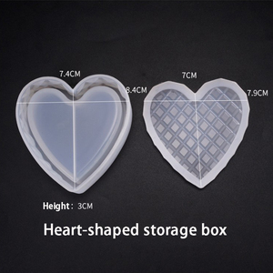 Silicone Hình Trái Tim Trang Sức Lưu Trữ Hộp Quà Tặng Khuôn DIY Trang Trí Nội Thất Hình Học Hoa Nồi Khuôn Nắp - Product Image 3