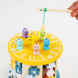 <span class=keywords><strong>Once</strong></span> en uno niños cuentas multifuncionales de madera alrededor del rompecabezas para padres e hijos aprendizaje emparejado bebé educación temprana juguete de pesca - Product Image 5