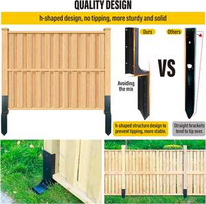 Estacas de tierra de anclaje de poste de valla de acero resistente personalizadas para reparación de poste de valla de madera inclinada o <span class=keywords><strong>rota</strong></span> - Product Image 5