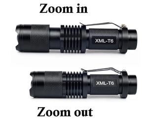 Mini linterna led q5 de <span class=keywords><strong>2000</strong></span> lúmenes, foco ajustable con zoom, lámpara impermeable para exteriores, aa/14500 - Product Image 3