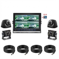 Système de moniteur MDVR 4CH IPS 10,1 pouces | Enregistrement en boucle Full HD 1080P avec affichage quadruple, prise en charge de la carte SD 512 Go pour flotte de bus et camions lourds