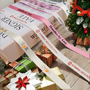 Lazo de raso personalizado Amy Starke con estampado de moda, lazo de cinta de grogrén, decoración ecológica para regalos de San Valentín y Navidad - Product Image 2
