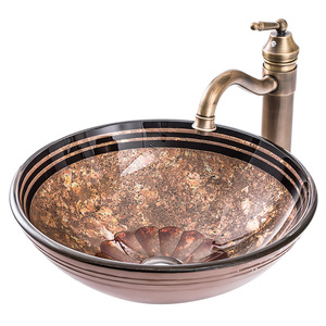 de baño del Hotel cara de vidrio del gabinete mesa de baño de lavado se hunde las cuencas piedra cuenca baño pequeño fregadero - Product Image 2