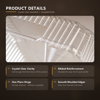 Boîtes d'emballage en plastique PET jetables de qualité alimentaire pour desserts, gâteaux, bonbons, biscuits, snacks avec couvercle, impression personnalisée