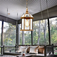 Luminaire LED d'extérieur rétro rustique en métal, style loft industriel, laiton, verre, plastique, antique, étanche, résistant à la corrosion, à intensité variable