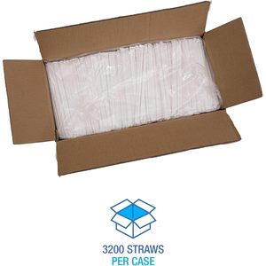 Boardwalk 7.75 In. X 0.25 In. Individually <b>Wrapped</b> White <b>Paper</b> Drinking Straws 3200/Carton - Product Image 3