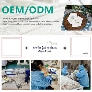 Serviettes carrées personnalisées en lin pur, bord brodé, blocs <span class=keywords><strong>de</strong></span> couleur, sets <span class=keywords><strong>de</strong></span> <span class=keywords><strong>table</strong></span> circulaires classiques pour la maison - Product Image 3