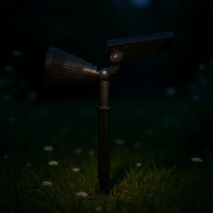 Lampe solaire à piquet de jardin 4W RGB multicolore LED blanc chaud lumière extérieure avec corps en métal et PC certifié RoHS 33cm de hauteur - Product Image 2