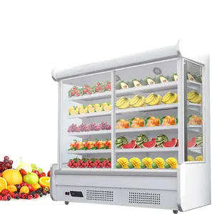 Armario de cortina de aire para supermercado, vitrina vertical refrigerada por aire para mantener fruta fresca, ark malatang