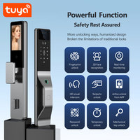 Serrure de porte intelligente en alliage d'aluminium avec reconnaissance faciale 3D WiFi Tuya, interphone visuel, serrure numérique, double caméra, double batterie PST-C949-1