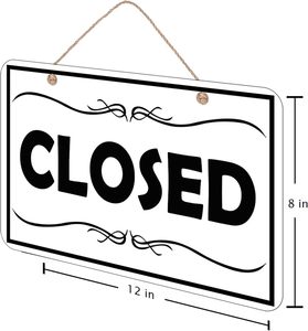 Direktverkauf ab Werk Beidseitig Verwendbares Umkehrbares 'Kommt Hinüber, Wir Sind Geöffnet und Leider Sind Wir Geschlossen' Schild Geschäftsschild für Außenbereich - Product Image 1