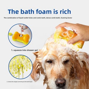 2025 nuevo diseño cepillo de baño de limpieza de mascotas en forma de hueso cepillo de masaje de depilación flotante de plástico para perros y gatos para uso transfronterizo - Product Image 5
