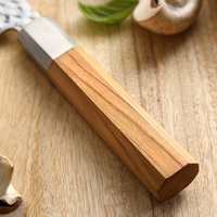 Ensemble de couteaux de cuisine en acier inoxydable, couteau de chef tranchant, hachoir à viande, couteau à fruits avec manche octogonal en bois d'olivier stabilisé