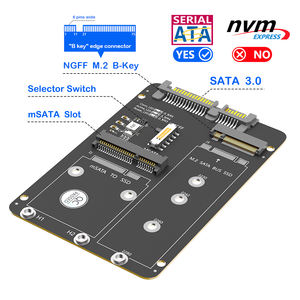 2 in1 NGFF chiave B + <span class=keywords><strong>M</strong></span> per SATA SSD MSATA adattatore per SATA3.0 2.5 pollici per SATA sssd MSATA PCB materiale Stock per PC portatile Desktop - Product Image 2