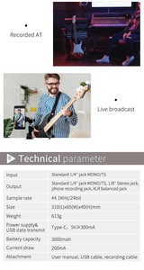 Pedal de Bajo Multiefectos <span class=keywords><strong>M</strong></span>-VAVE Tank-B Recargable, 36 Preajustes, 9 Preamplificadores, 8 Cabinas IR, 3 Modulaciones/Retrasos/Reverberaciones - Product Image 6