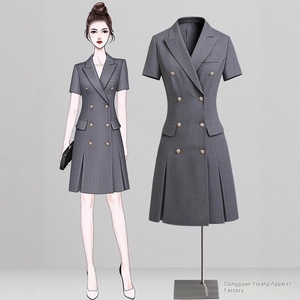 Traje de Verano Profesional para Mujer Embarazada, Estilo Línea A, Vestido Midi de Fibra de Poliéster, Elegante, para Oficina, Trabajo, Ropa de Trabajo - Product Image 1