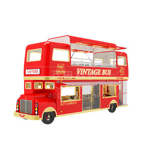 Camión de Comida Estilo Autobús Vintage de 4 Ruedas, Vehículo de Acero Inoxidable para Catering y Café al Aire Libre - Product Image 2