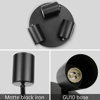 Spot LED Moderne en Fer à 3 Voies, Culot GU10, Montage en Saillie, Orientable, Hauteur Réglable, CCT 3000K-6000K, Usage Commercial Intérieur