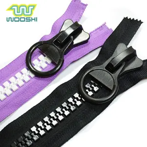 Custom Bulk Eco-Friendly Decorative <strong>Zip</strong> <strong>Fasteners</strong> Fashionable Slider Big Teeth Plastic Resin 20 Zipper Close-End Customized Size - Product Image 1