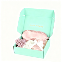 Coffret cadeau personnalisé en soie recyclable avec masque pour les yeux, cravate pour cheveux et écharpe Emballage de luxe pour les soins de la peau pour l'anniversaire des femmes ou la fête des mères