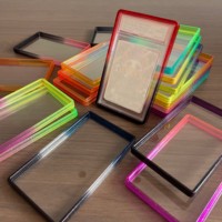 Protection antichoc en TPU dégradé 41 couleurs, avec support arrière en acrylique transparent pour les slabs de cartes PSA