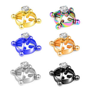 Gran oferta, joyería sin perforación, circón, <span class=keywords><strong>Piercing</strong></span> corporal para <span class=keywords><strong>mujer</strong></span>, tornillo para uñas de pecho, anillo para pezón, <span class=keywords><strong>Piercing</strong></span> de acero inoxidable 316 - Product Image 3