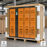 Casier de rangement intelligent pour bagages destiné aux lieux publics, armoire en acier à 12 portes avec système d'accès par reconnaissance faciale, code QR, mot de passe et carte IC