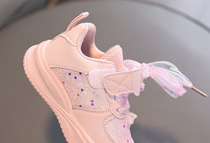 Sneakers alla moda da ragazza 2025 nuove <span class=keywords><strong>scarpe</strong></span> sportive da corsa per bambini con fiocco di paillettes alla moda alla moda Casual da principessa - Product Image 6