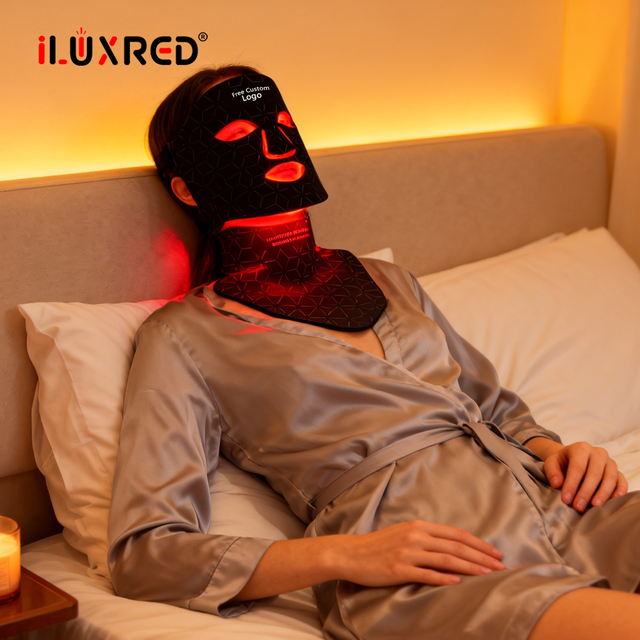 ILUXRED Soft Flexible Red Light Therapy Mask LED Facial Infrared Near Infrared Silicone LED Equipment for Home Care