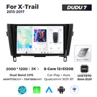 Lecteur multimédia de voiture MEKEDE DUDU7 Car-play Auto Gps 360 Caméra panoramique Android 2k Écran pour Nissan X-Trail 2013-2017