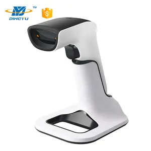 Wireless scanner di codici a barre con display 1D 2D QR Scanner di Codici A Barre con USB Della Culla di Ricarica Base Palmare scanner di codici a barre