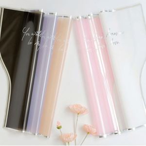 Nouveau design 2024, 30 pièces/lot, grand sac à fleurs, bordure argentée, imprimé, sac d'emballage pour fleurs en plastique OPP imperméable, pour matériel de fleuriste - Product Image 6