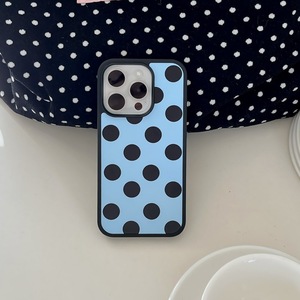 เคสโทรศัพท์ลายจุดสีน้ำเงินดำสไตล์เกาหลี สำหรับ iPhone 17 Pro Max 16 15 14  แบบน่ารักสำหรับสาวๆ ป้องกันการกระแทก - Product Image 2