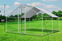 Poulailler métallique anti-rouille avec accès facile - Grand bac facile à nettoyer, ventilé, pour 50 poules