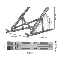 Support d'ordinateur portable en alliage d'aluminium Hauteur réglable Support pliable pour tablette de bureau Support pour ordinateur portable Support pour tablette Soporte Para