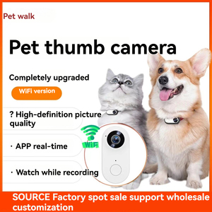 Caméra WiFi pour animaux de compagnie avec détection de mouvement, pour chat et chien, à fixer sur la poitrine ou le cou, en ABS, pour salon moderne - Product Image 2