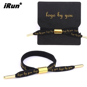 <span class=keywords><strong>IRun</strong></span>-pulsera deportiva de encaje con logotipo personalizado, cordones planos, Charms ajustables de aleación de Zinc - Product Image 1