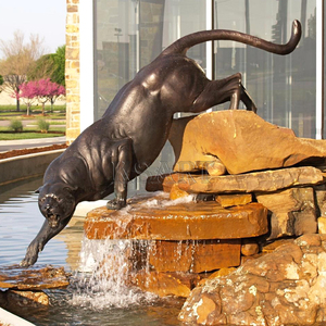 Scultura Animale da Giardino/Parco, Statua in Bronzo Fuso, <span class=keywords><strong>Pantera</strong></span> <span class=keywords><strong>Nera</strong></span> a Grandezza Naturale, Stampa a Taglio Fustellato, Colore Personalizzato, Dimensioni Personalizzate - Product Image 3