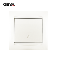 Interrupteurs muraux intérieurs GEYA personnalisés, norme européenne, matériau PC, 82*82mm, IP20, étanches, durables, installation facile, 10A 250V, 1 gang 2 voies