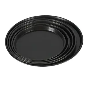 Round Pizza Plate Pizza Pan Deep Dish Tray Carbon Steel Non-stick Mold Baking Tool Baking Mould Pan Pattern 9-14 inch